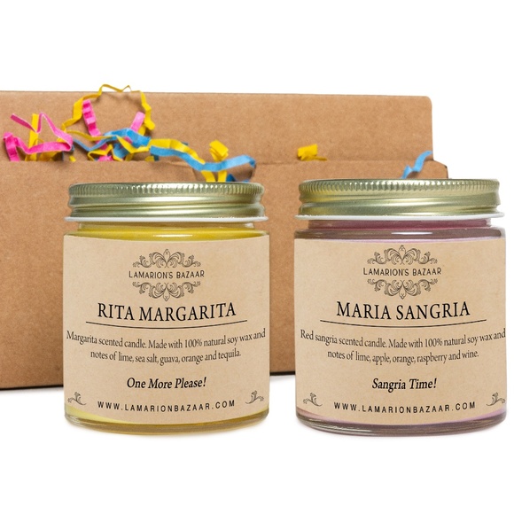 RITA MARGARITA + MARIA SANGRIA-Set of 2 -Lime Margarita & Red Sangria Candle kit - Picture 1 of 7